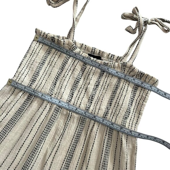 Hatch Maternity Stripe Smocked Jumpsuit Cream Size 1 Small Coastal Beachy Scandi - Picture 6 of 10